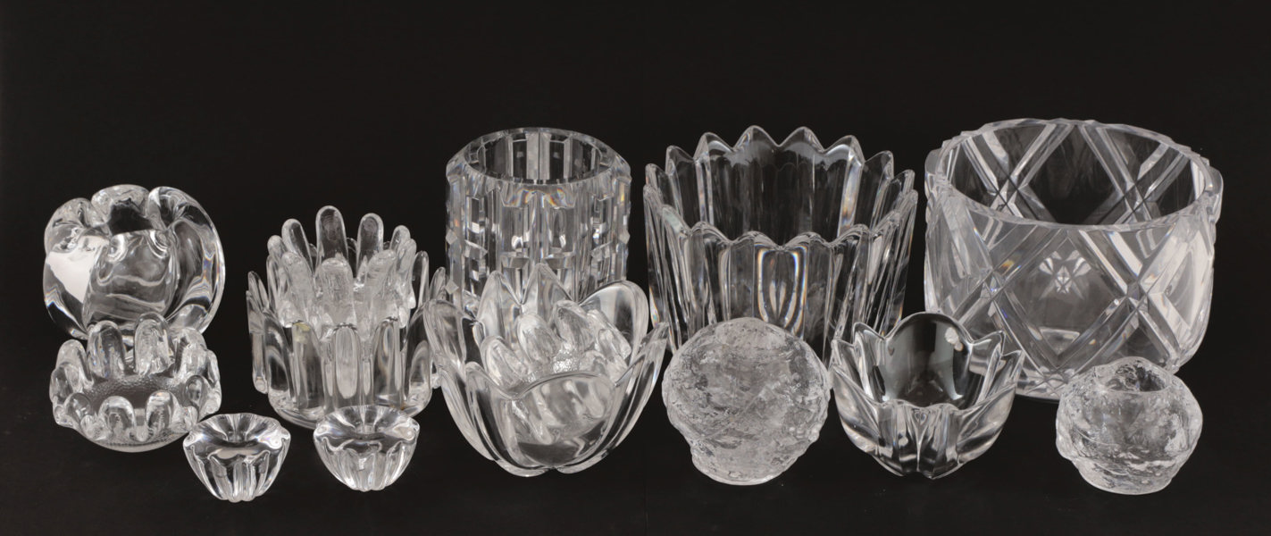 Parti kristallföremål, Kosta samt Orrefors