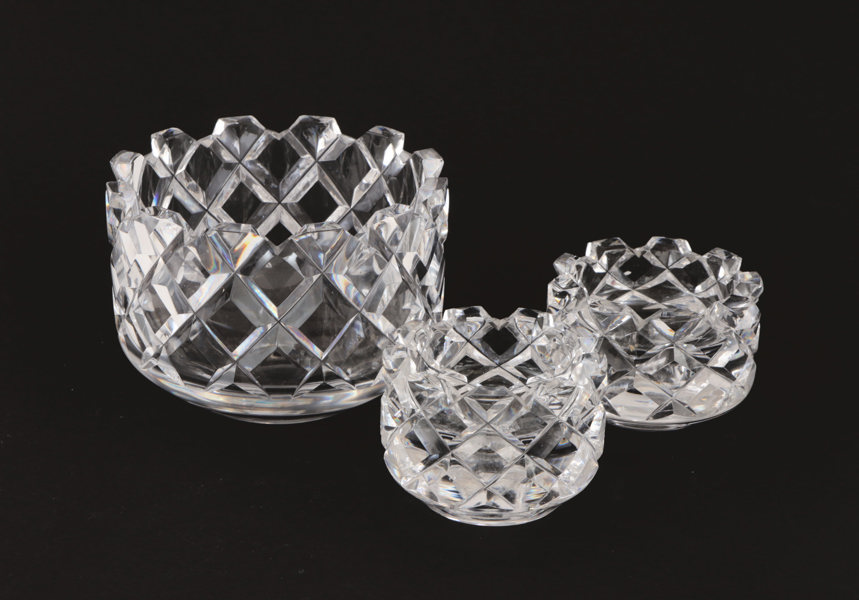 Kristall 3 delar, "Sofiero", Gunnar Cyrén för Orrefors