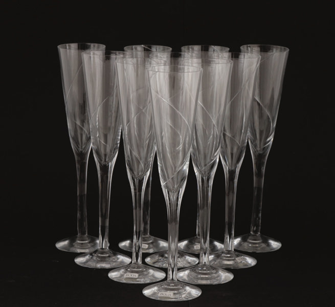 Champagneglas 10st, "Line", Anna Ehrner för Kosta Boda