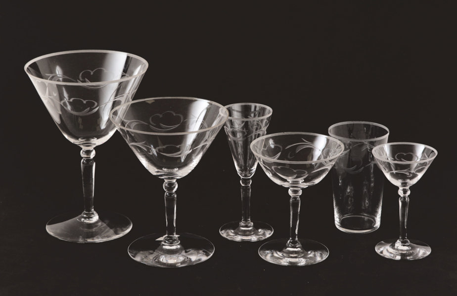 Glasservis, 1900-talets första hälft