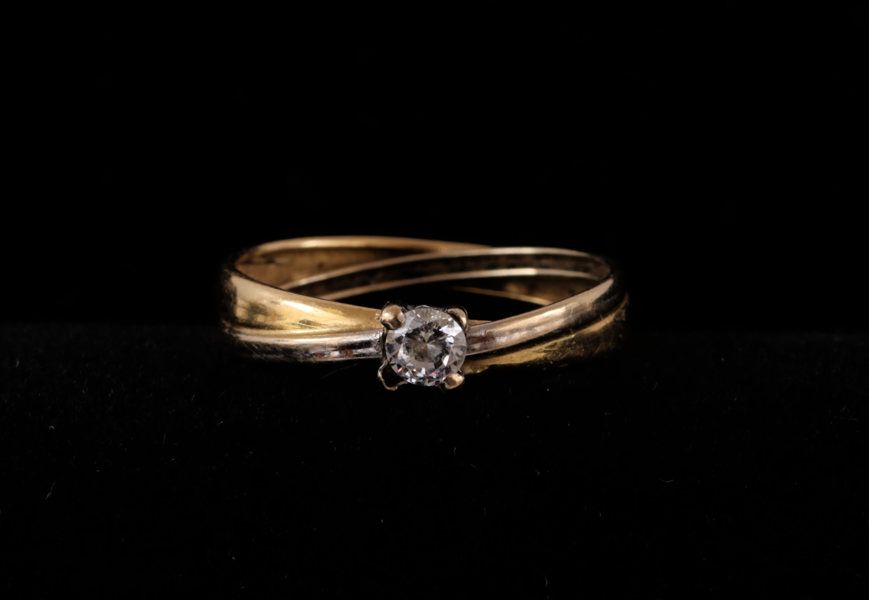 Enstensring i 18k röd- och vitguld