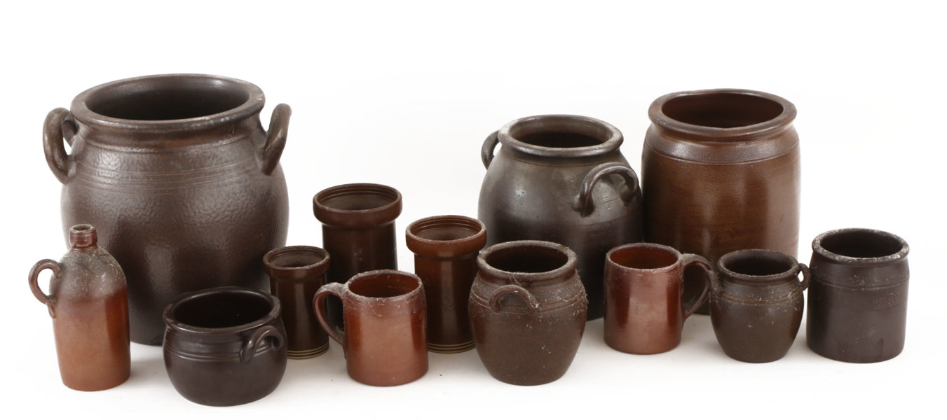 Stengods 13 delar, mestadels Höganäs