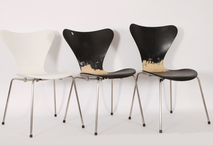 Stolar 3st, "Sjuan", Arne Jacobsen för Fritz Hansen