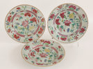 Tallrikar 3st, Kina, Qianlong, 1700-tal