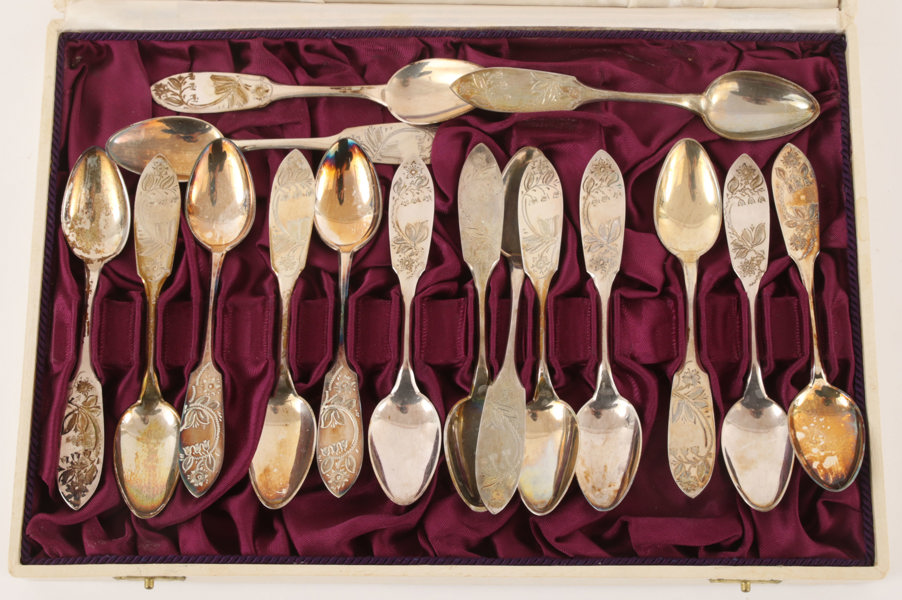 Kaffeskedar 16st, silver, "Tornedal"