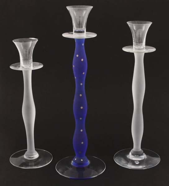 Ljusstakar 3st, "Celeste", Ann Nilsson för Orrefors