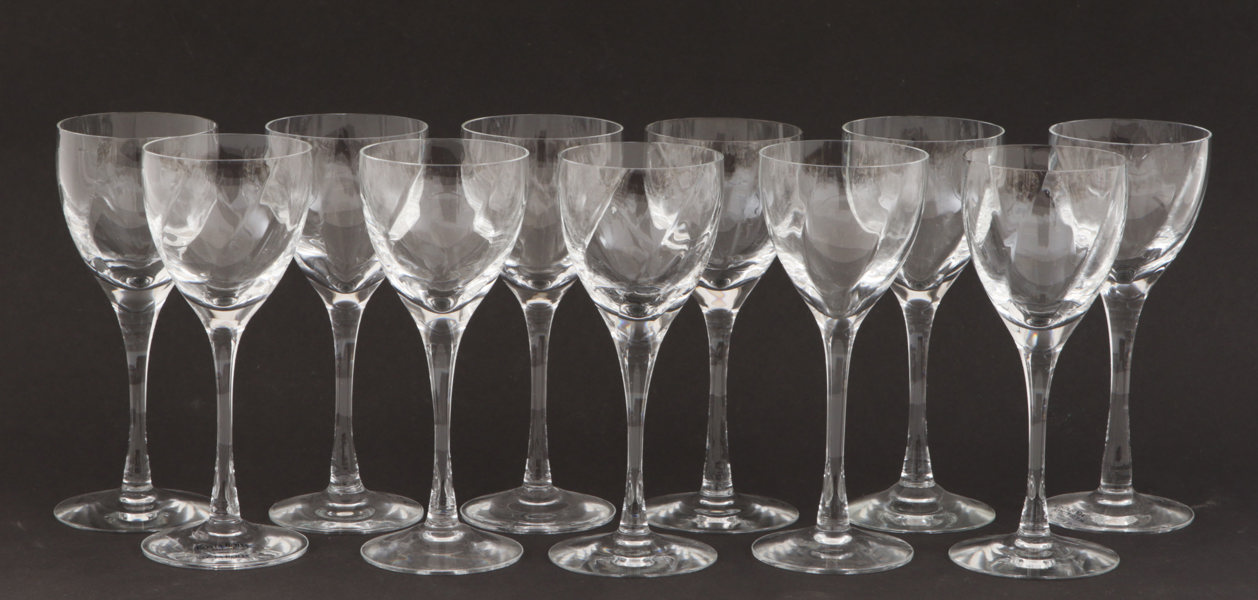 Starkvinsglas 11st, "Chateau", Bertil Vallien för Kosta Boda