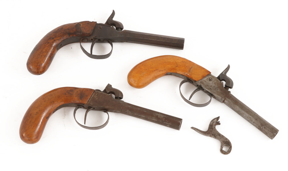 Slaglåspistoler 3st, 1800-tal