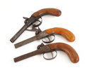 Slaglåspistoler 3st, 1800-tal