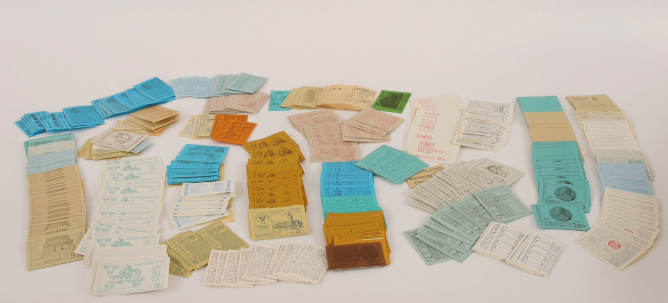 Stort parti med postfriska frimärkshäften, Sverige