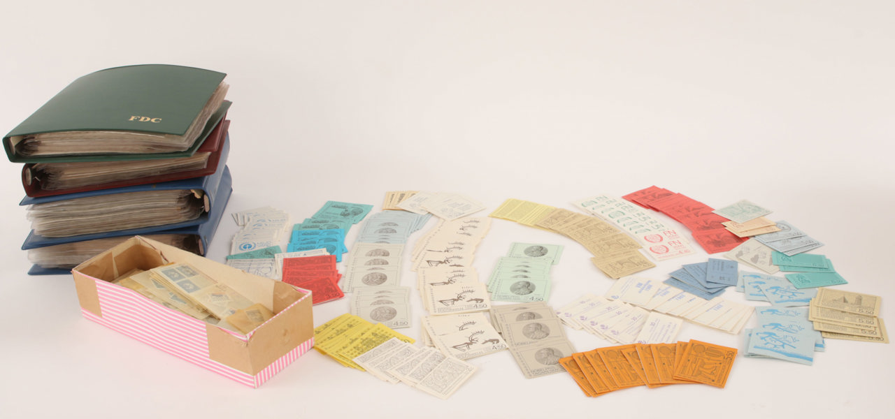 Parti postfriska frimärken, förstadagsbrev, m.m.