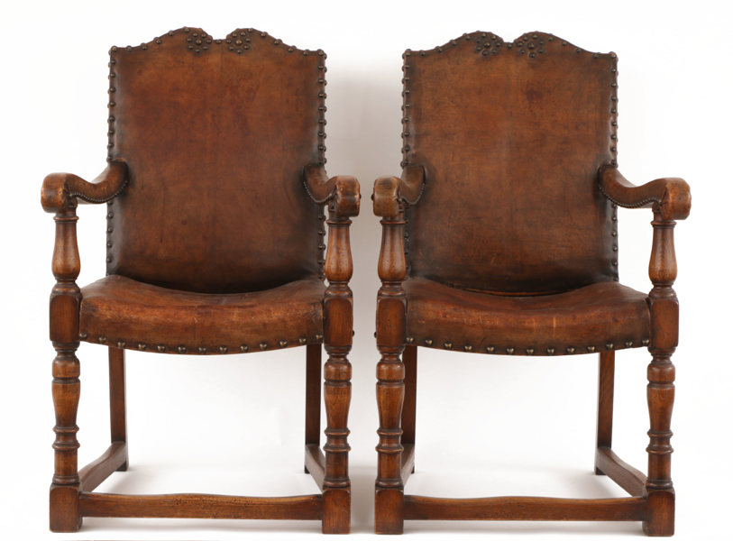 Fåtöljer ett par, barockstil, F.Parker & Sons, England, 1900-talets första hälft