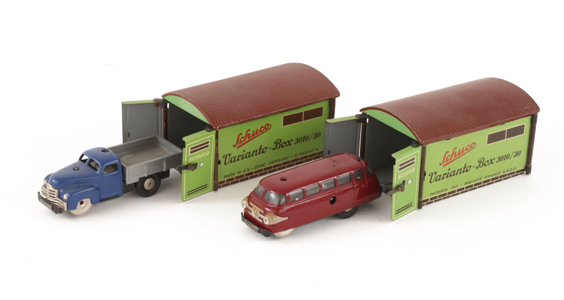 Garage med bilar 2st, Schuco, Tyskland