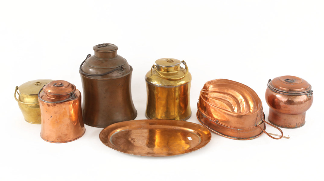 Koppar- och mässingsföremål 7 delar