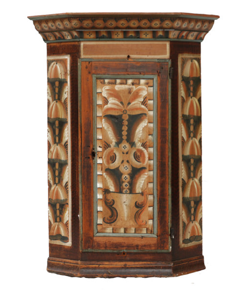 Vägghörnskåp, allmoge, Dalarna, 1700-talets slut