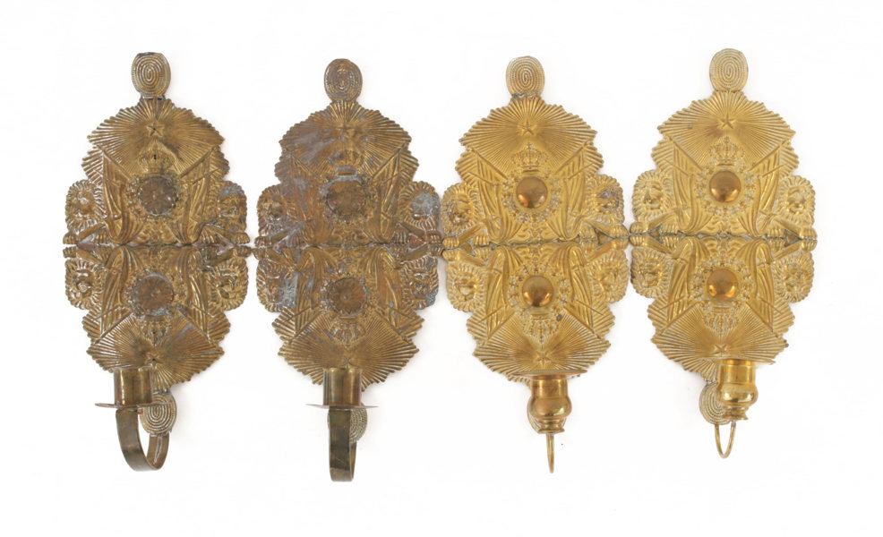 Ljuslampetter 4st, tillverkade av mössplåtar