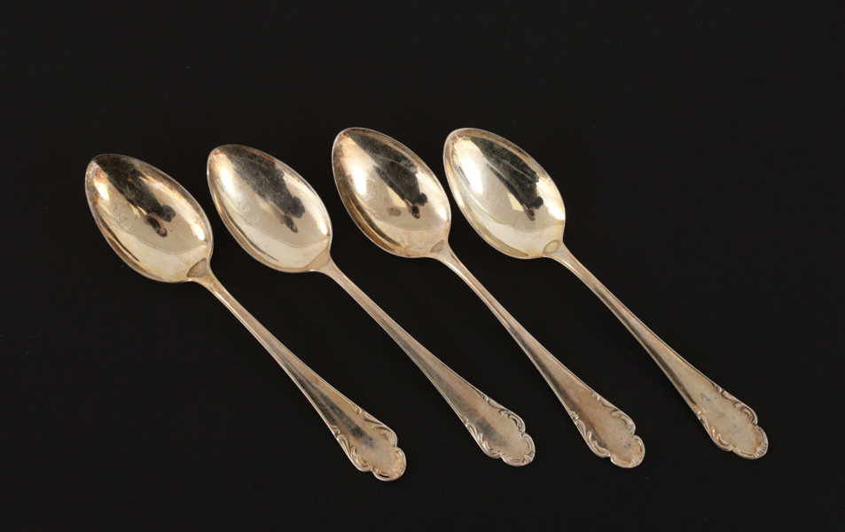 Bordsskedar 4st, silver, "Haga"