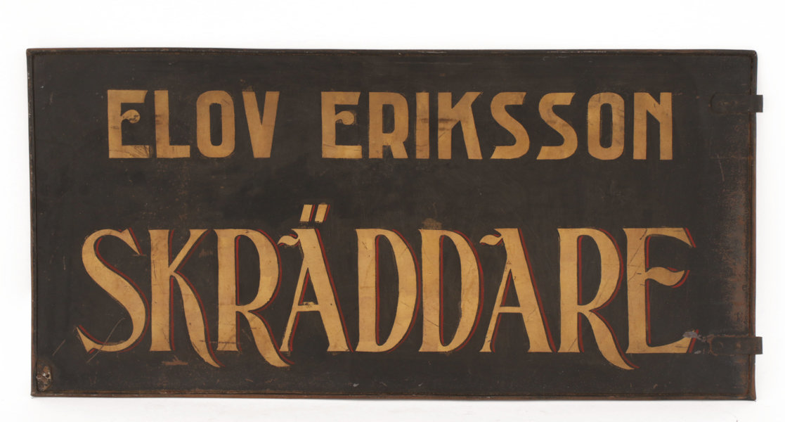 Fasadskylt, "Elov Ericsson Skräddare", 1900-talets första del