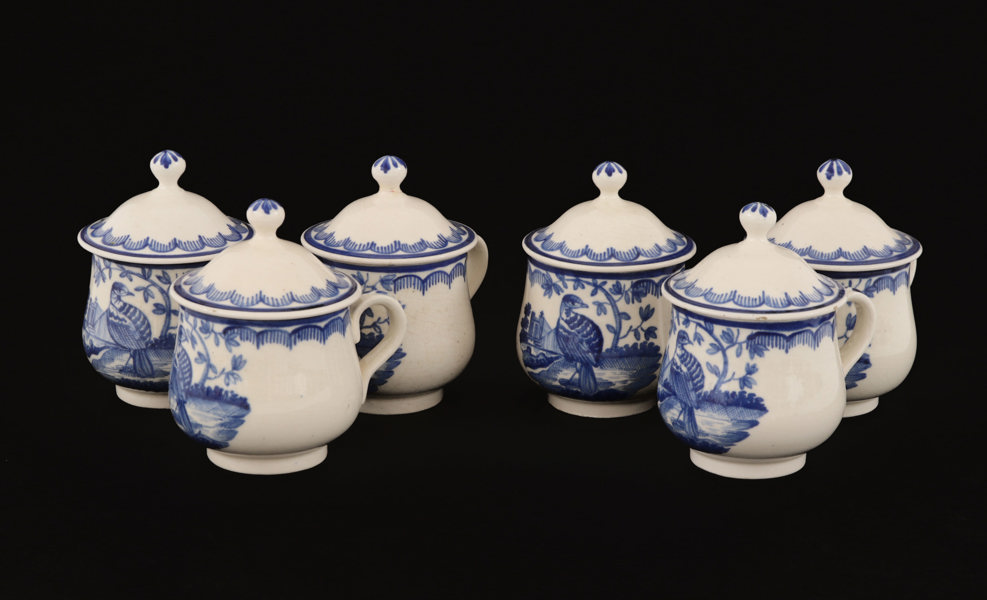 Krämkoppar med lock 6st, 1800-tal