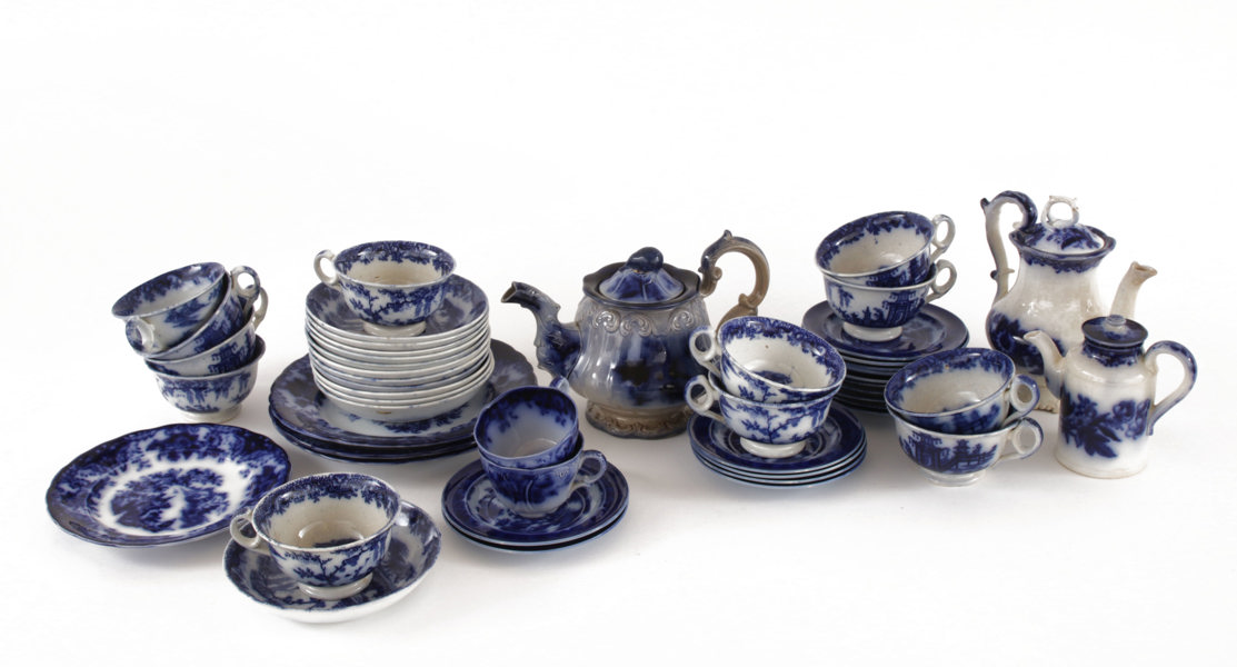 Servisdelar, bl.a. Rörstrand, Gustavsberg, 1800-tal