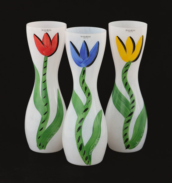 Vaser 3st, "Tulpan", Ulrica Hydman Vallien