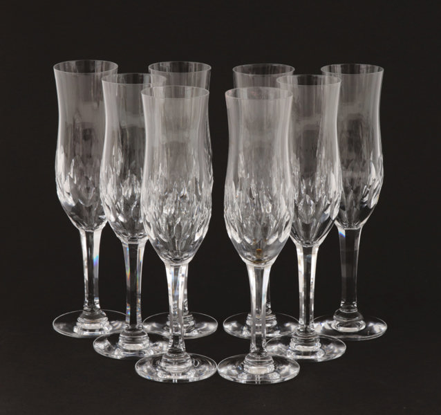 Champagneglas 8st, "Carl Gustaf", Sigurd Persson för Kosta