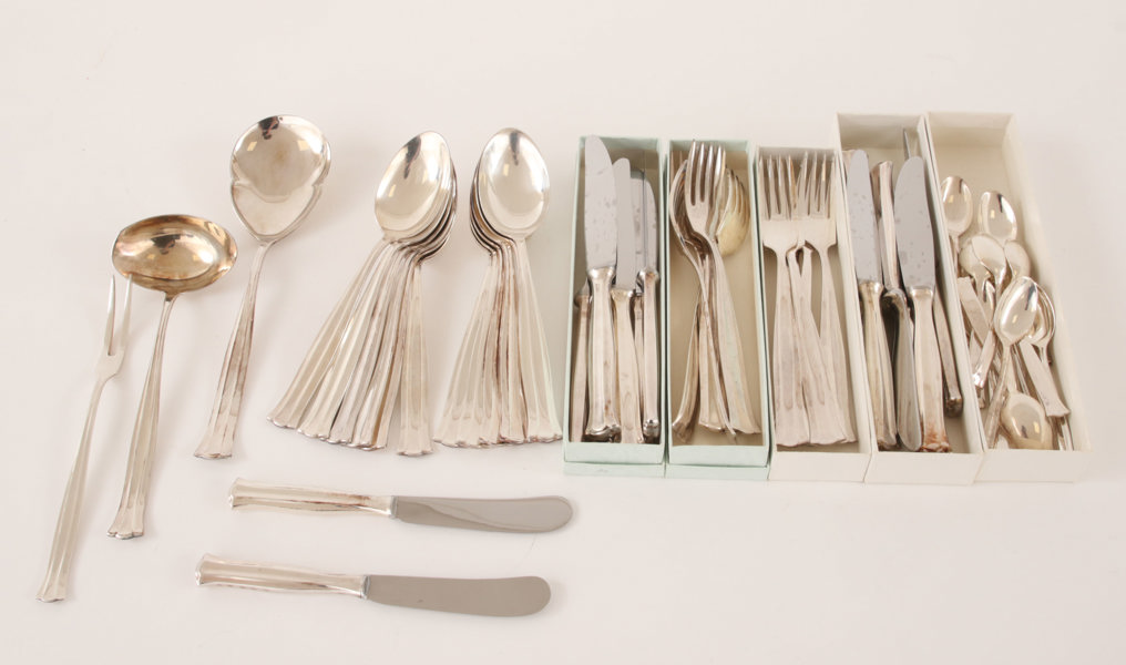 Bestickservisdelar, "Birgitta", nysilver