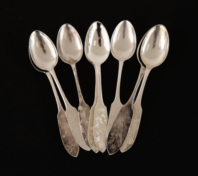 Kaffeskedar 8st, silver, "Tornedal"