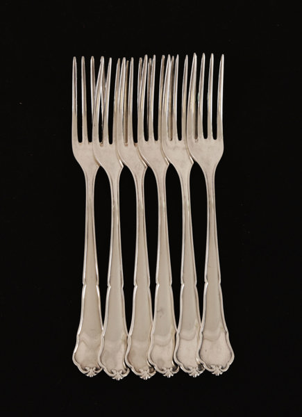 Smörgåsgafflar 6st, silver, C.G.Hallberg, Stockholm