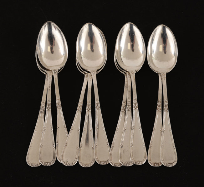 Teskedar 11st, silver, "Rosett"