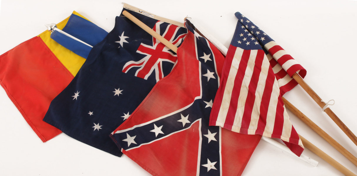 Flaggor 4st, bl.a. Stockholms Flaggfabrik
