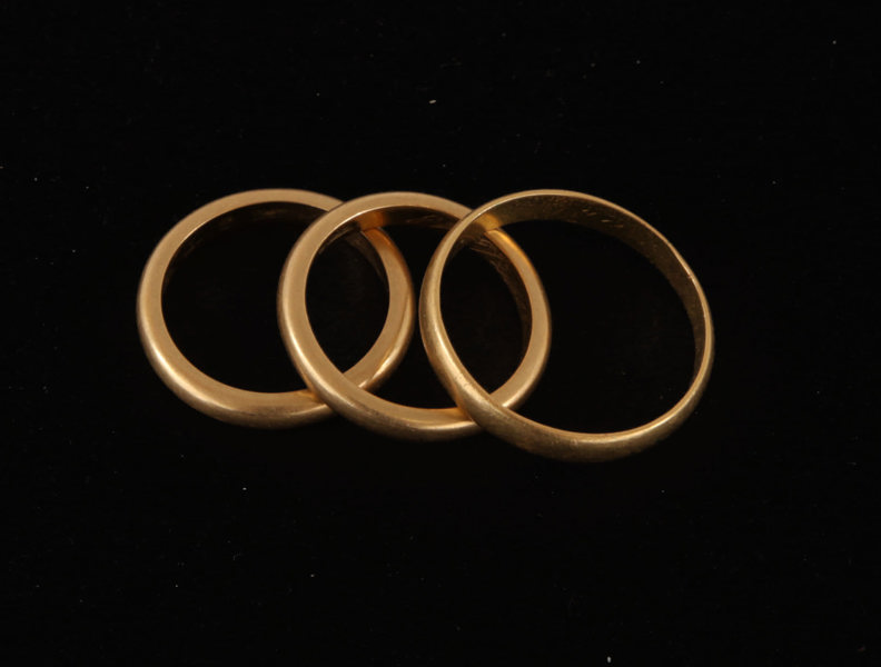 Ringar 3st, 18k