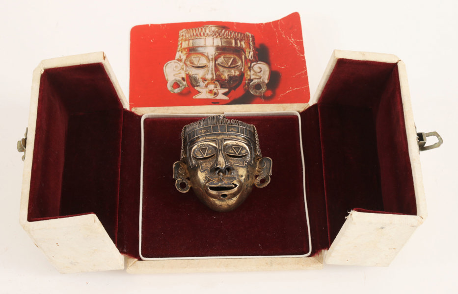 Kopia av Aztekmask, sterlingsilver, 1900-tal