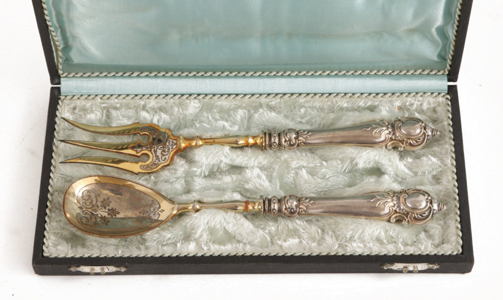 Serveringsbestick ett par, silver, tidigt 1900-tal