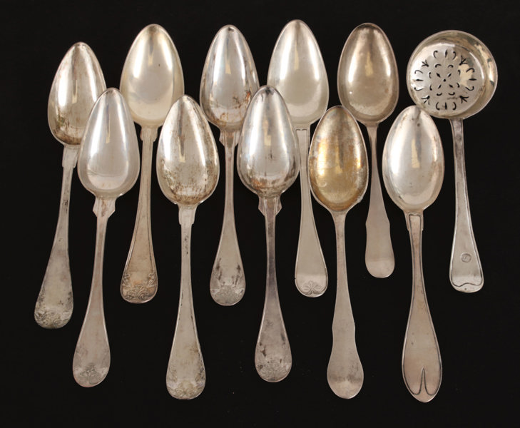 Silver 11 delar, 1800-tal