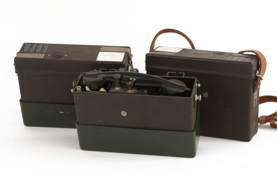 Fälttelefoner 3st, LM Ericsson, Stockholm