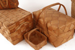 Flätade korgar 5 delar