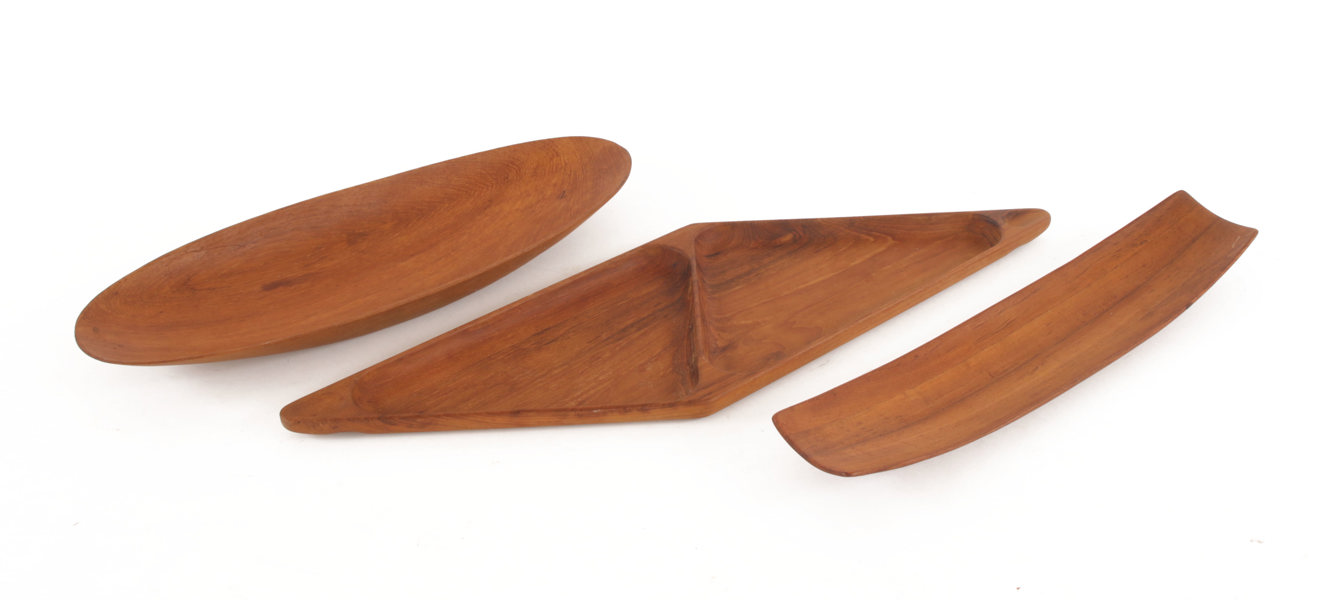 Teakföremål 3 delar, bl.a. Digsmed, Sandkvist