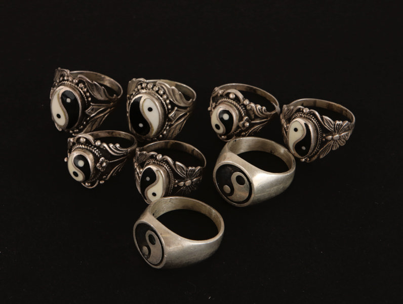 Ringar i silver/sterlingsilver 8st