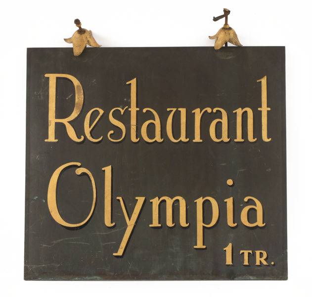 Skylt, "Restaurant Olympia", 1900-talets början