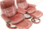 Fåtöljer med fotpall ett par, "Stressless", Ekornes, Norge