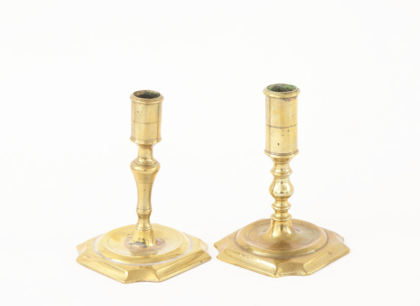 Ljusstakar 2st, barock, 1700-tal