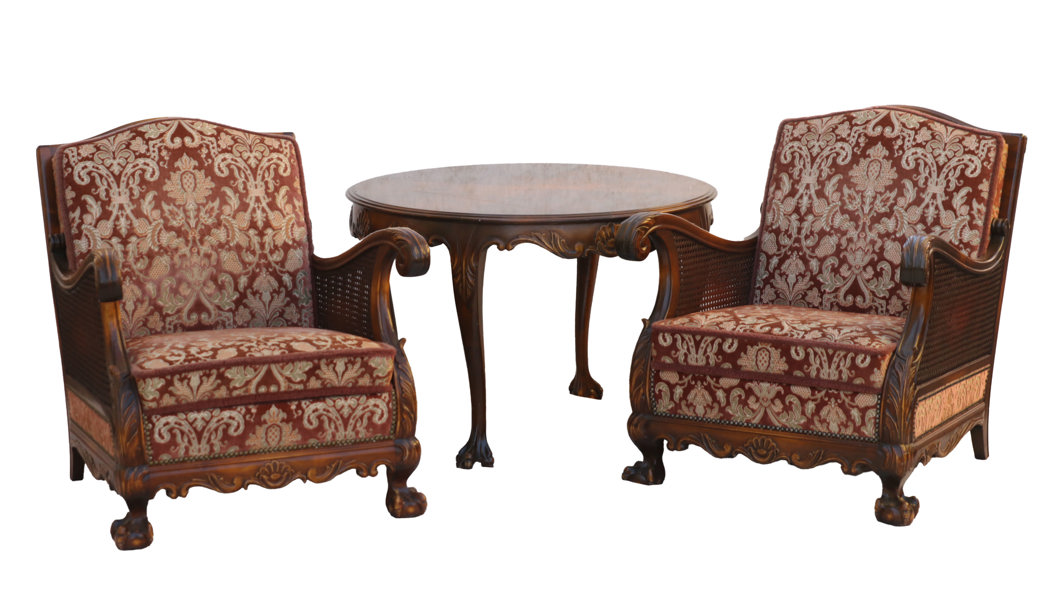 Möblemang  3 delar, Chippendale stil, 1900-talets första hälft