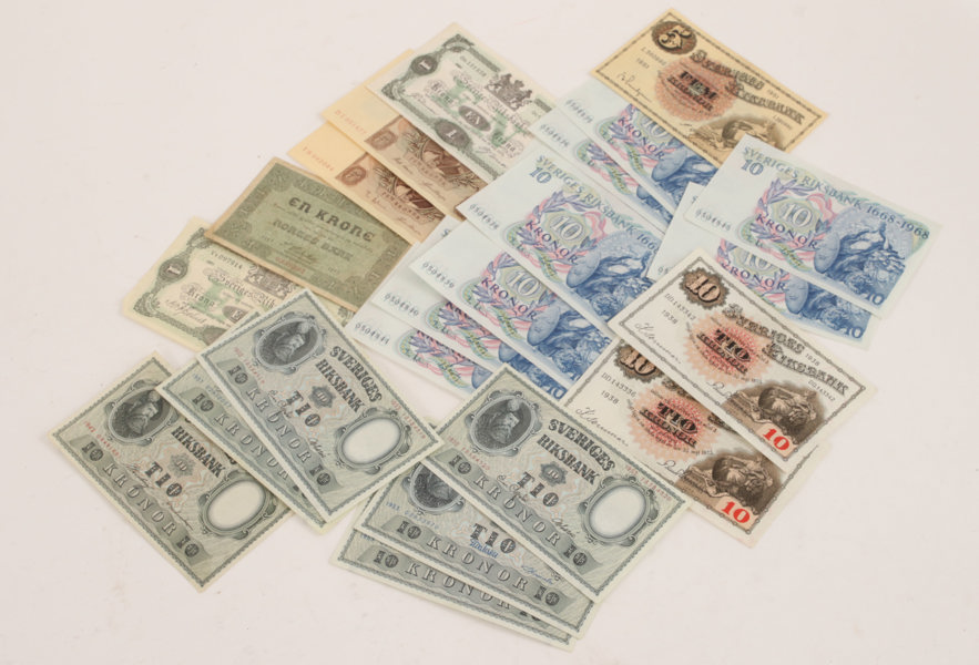 Parti sedlar, Sverige samt Norge