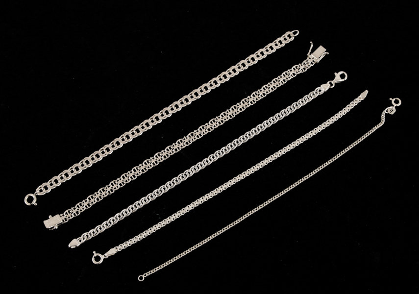 Armband 5st, sterlingsilver/silver