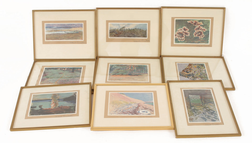 Signerade tryck 9st, Albert Engström