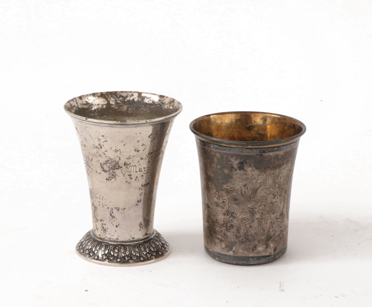 Bägare 2st, silver, bl.a. 1800-tal