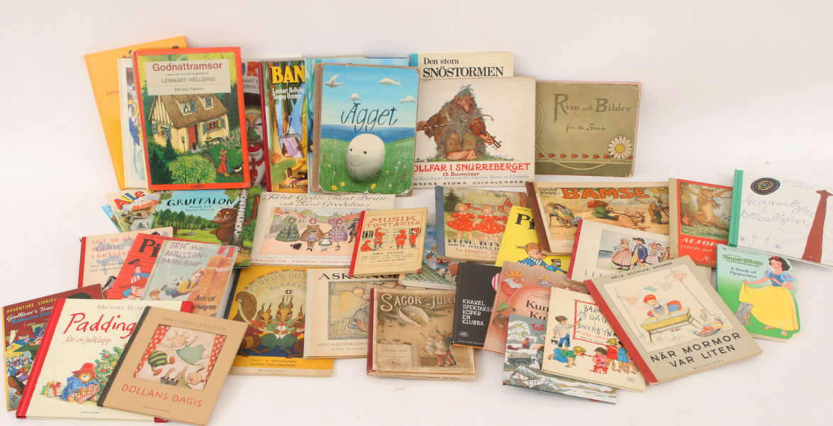 Parti barnböcker, bl.a. Elsa Beskow, Astrid Lindgren