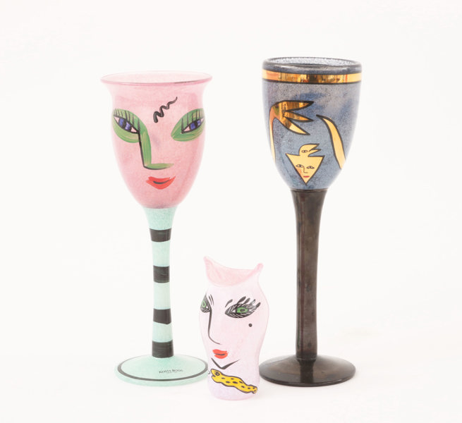 Konstglas 3 delar, Ulrica Hydman Vallien för Kosta Boda