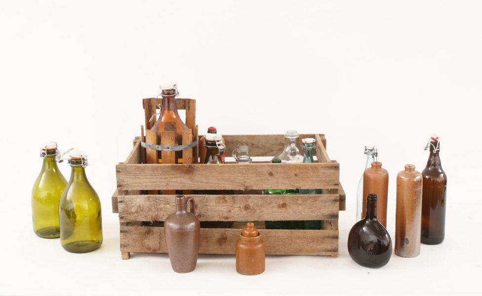 Flaskback med flaskor